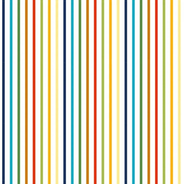 Zooville Stripes White Cotton Fabric