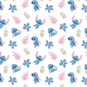 Stitch Garden White Flannel Fabric