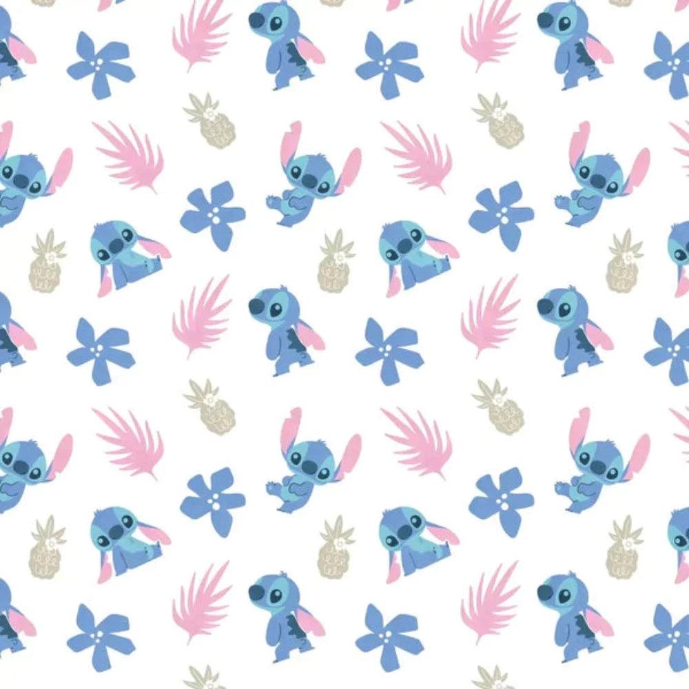 Stitch Garden White Flannel Fabric