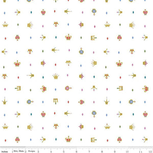 Little Brier Rose Crown White Cotton Fabric