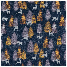 Load image into Gallery viewer, Metallic Christmas Trees Calico Cotton Fabric
