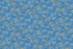 Big Sky Country Ropes Blue Cotton Fabric