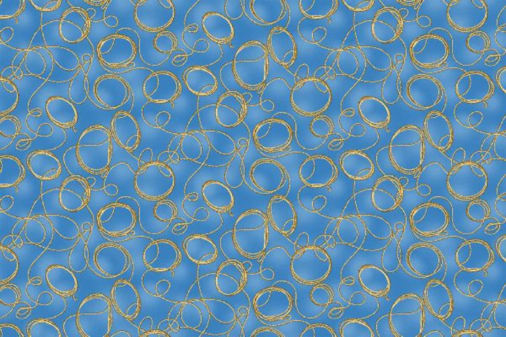 Big Sky Country Ropes Blue Cotton Fabric