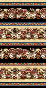 Southwest Pottery Stripe Cotton Fabric