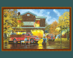 Handmade Tapestry "Every Boys Dream Firetrucks”