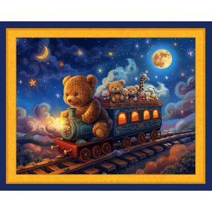 Choo Choo Teddy Cotton Panel
