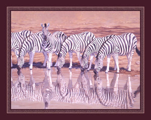 Handmade Tapestry "Zebra Drinking”
