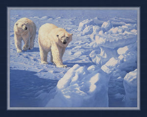 Along The Ice Floe Polar Bear Panel Cotton Fabric