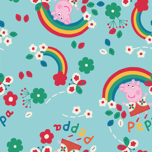 Peppa Pig Rainbow Cotton Fabric
