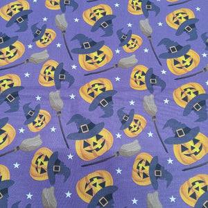 Halloween Witch Pumpkin Cotton Fabric