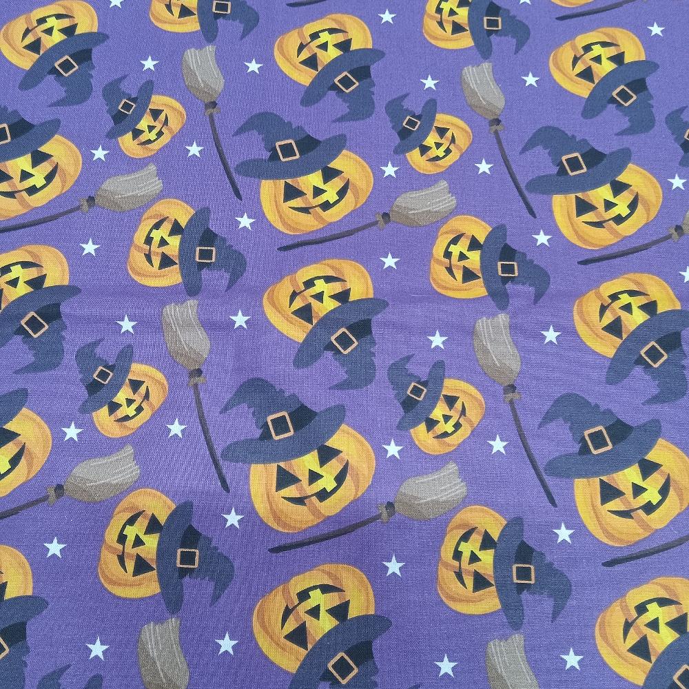 Halloween Witch Pumpkin Cotton Fabric