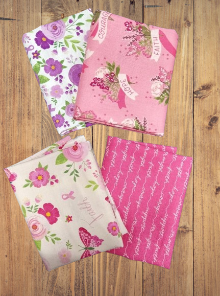 4 Fat Quarters - Assorted Faith, Hope, Courage Fat Quarter Bundle