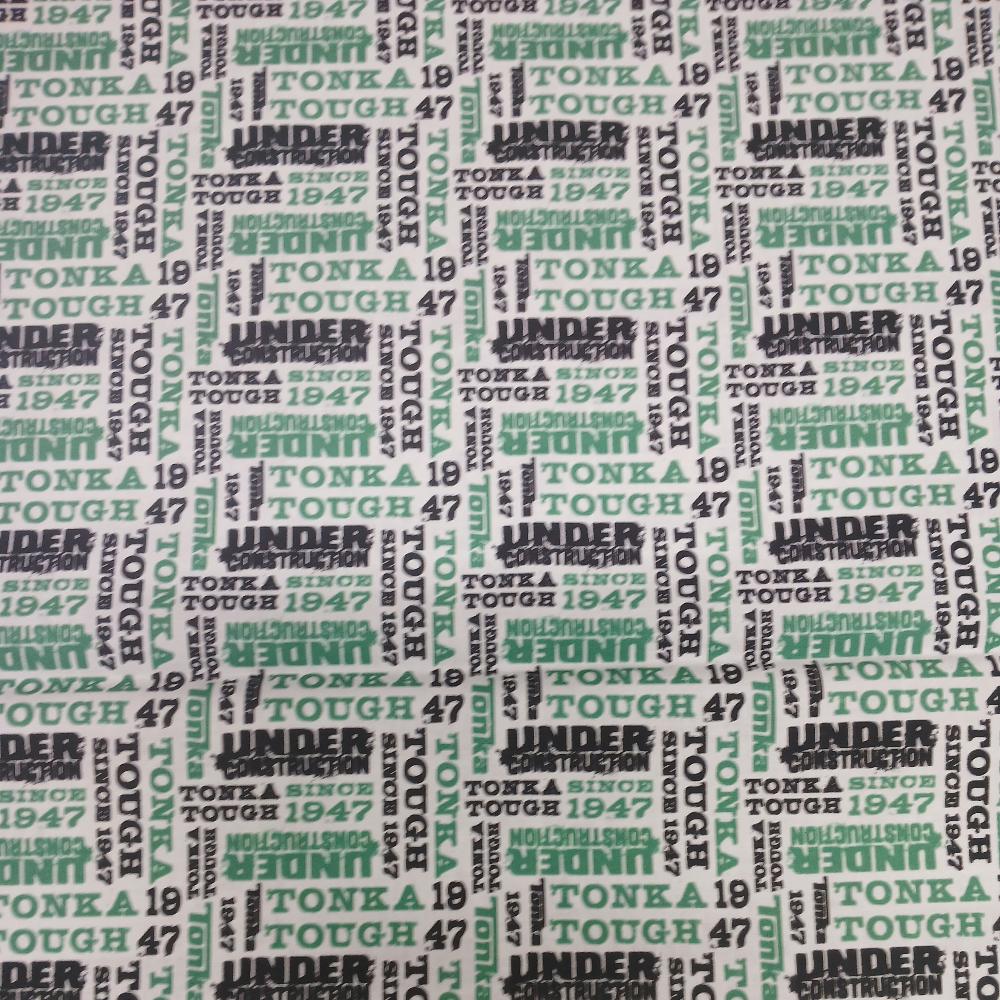 Tonka- Under Construction Green Cotton Fabric