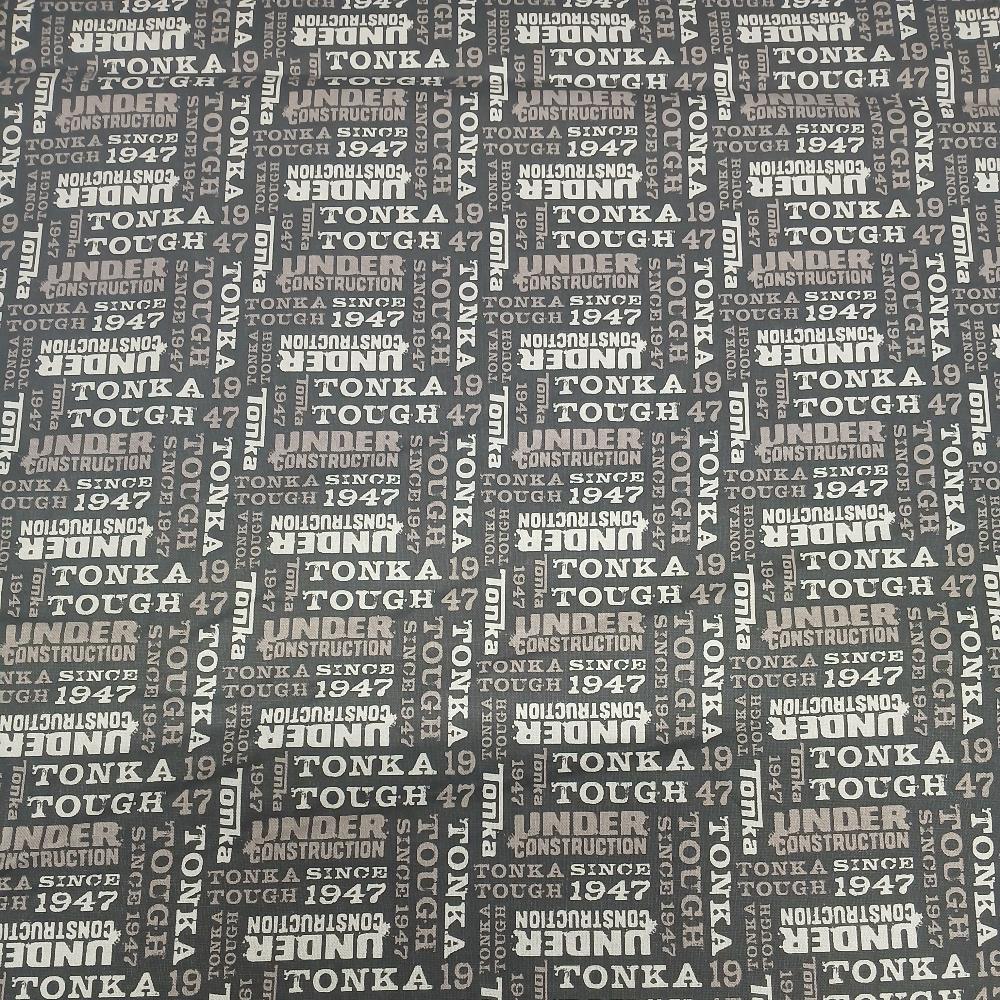 Tonka- Under Construction Black Cotton Fabric