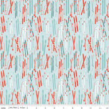 Load image into Gallery viewer, Handmade Valance or Curtain Panel Ski Hill Skis Powder
