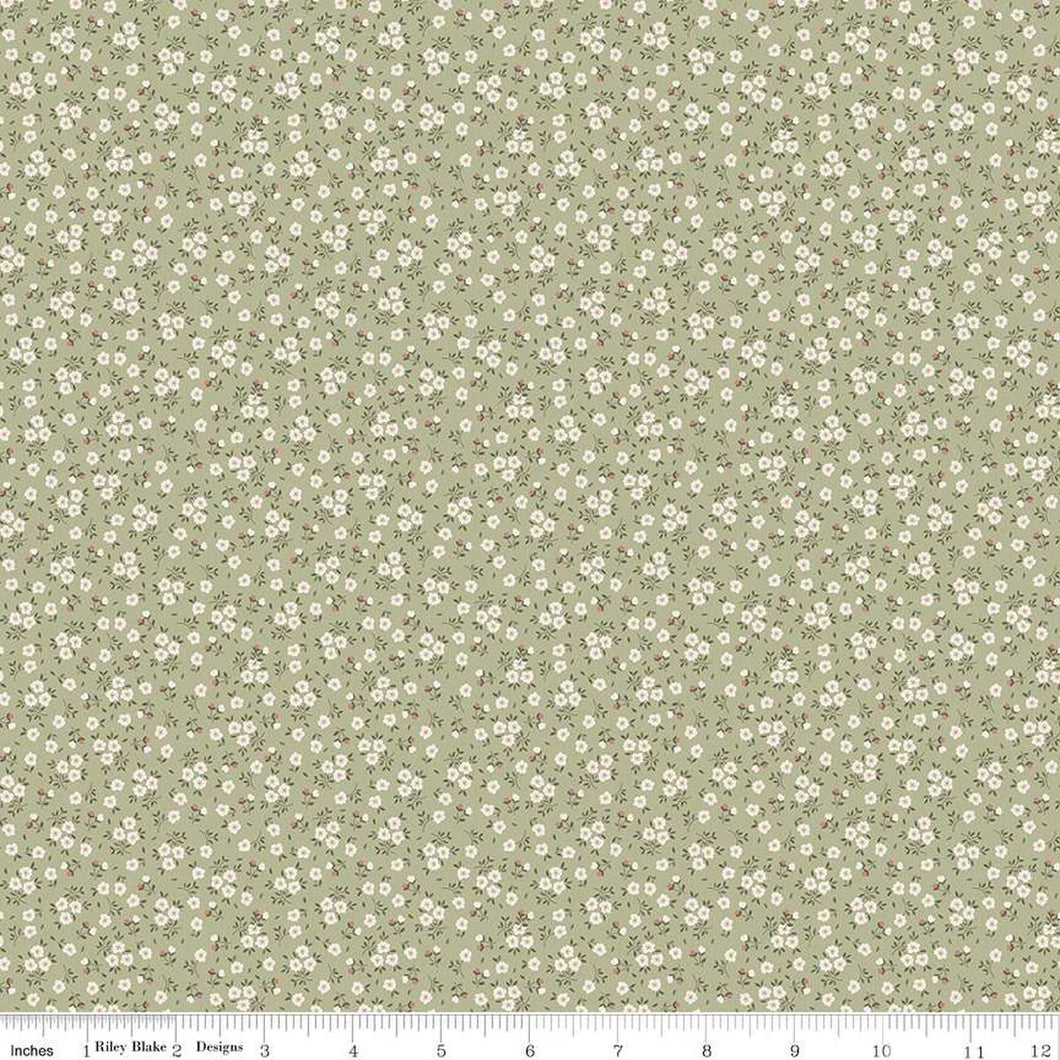 Anne of Green Gables Ditsy Sage Cotton Fabric