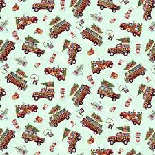 Snow Dog Express Cotton Fabric