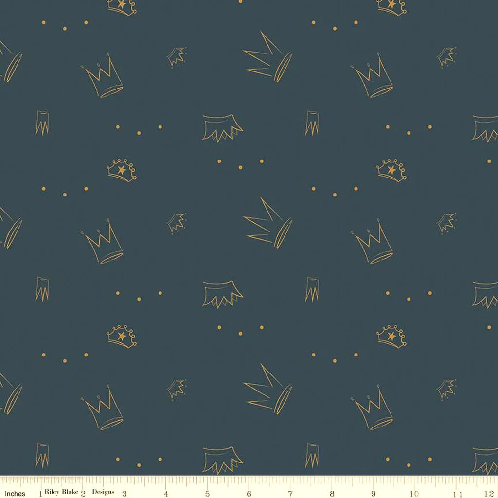 Spin and Twirl Crowns Oxford Cotton Fabric