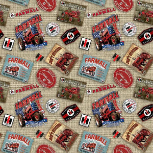 Handmade Placemat Or Table Runner Farmall Tossed Logos Natural