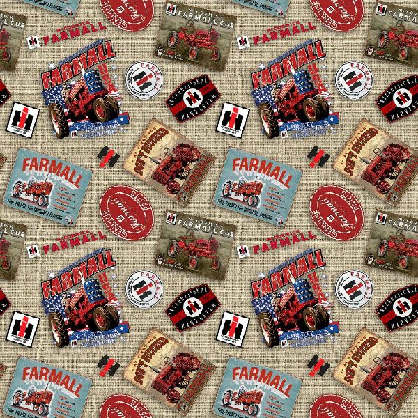Handmade Placemat Or Table Runner Farmall Tossed Logos Natural