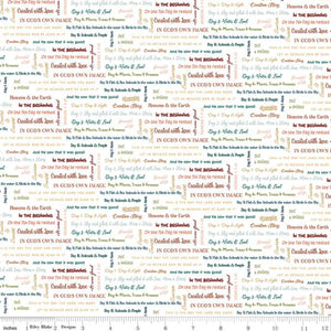 Created with Love It Is Written Ecru Cotton Fabric