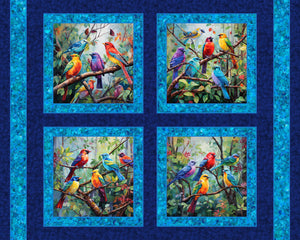 Vivid Wings Pillow Panel Cotton Fabric