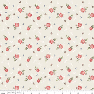 Anne of Green Gables Roses Cream Cotton Fabric