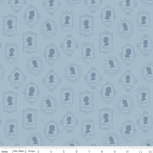 Anne of Green Gables Silhouettes Blue Cotton Fabric