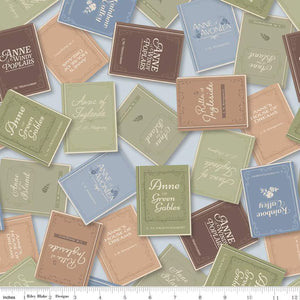 Anne of Green Gables Books Sky Cotton Fabric