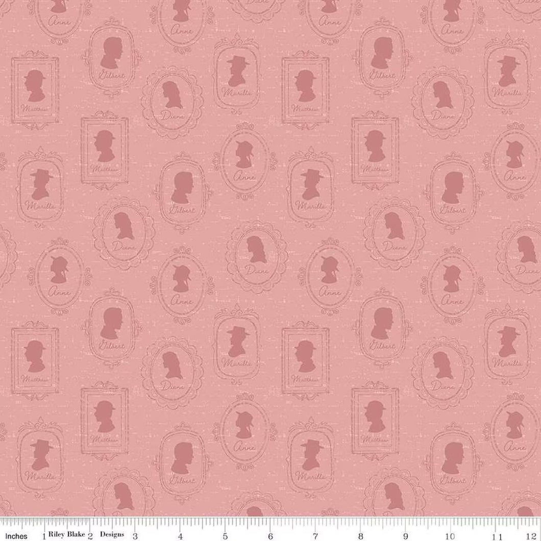 Anne of Green Gables Silhouettes Rose Cotton Fabric