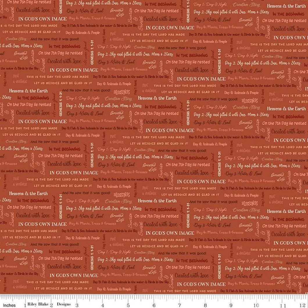 Created with Love It Is Written Clay Cotton Fabric