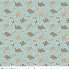 Load image into Gallery viewer, Handmade Blanket, Burp Rag/ Security Blanket, and Bib Elmer &amp; Eloise Bears Aqua

