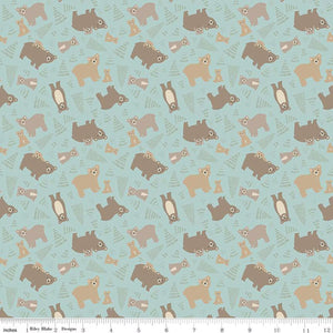 Handmade Blanket, Burp Rag/ Security Blanket, and Bib Elmer & Eloise Bears Aqua