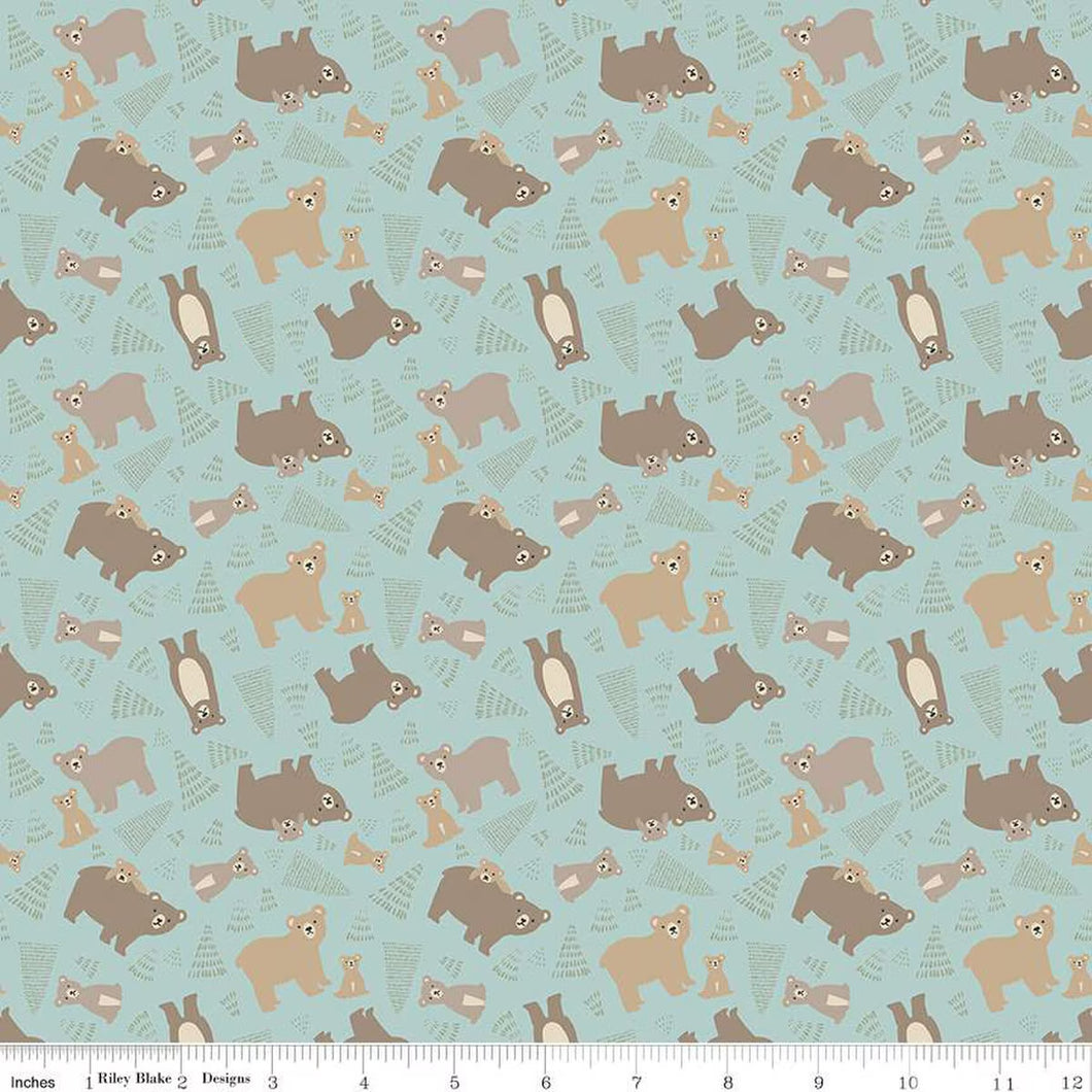 Handmade Blanket, Burp Rag/ Security Blanket, and Bib Elmer & Eloise Bears Aqua