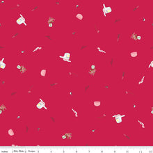 Load image into Gallery viewer, Handmade Valance or Curtain Panel Flour &amp; Flower Kitchen Tools Berry
