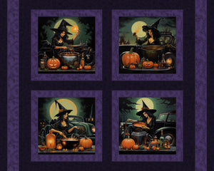 Witches Brew Pillow Panel Cotton Fabric