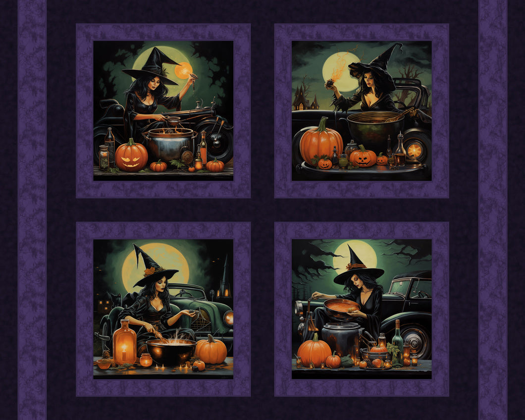 Witches Brew Pillow Panel Cotton Fabric