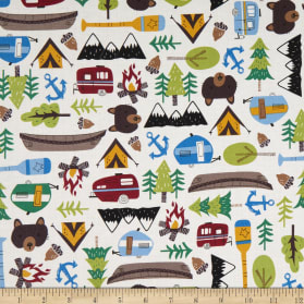 Loving Camp Life Cotton Fabric