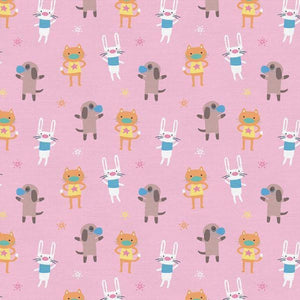 Have Fun Stay Safe " Light Pink" Cotton Fabric