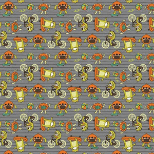 Have Fun Stay Safe " Gray" Cotton Fabric