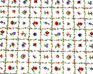 Flower Squares Cotton Fabric