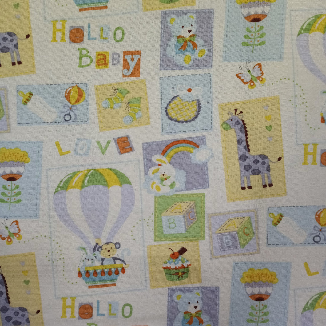Nursery Hello Baby Cotton Fabric