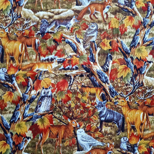 Wildlife Fall Cotton Fabric