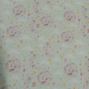 Handmade Blanket, Burp Rag/ Security Blanket, and Bib Moon and Stars Mint