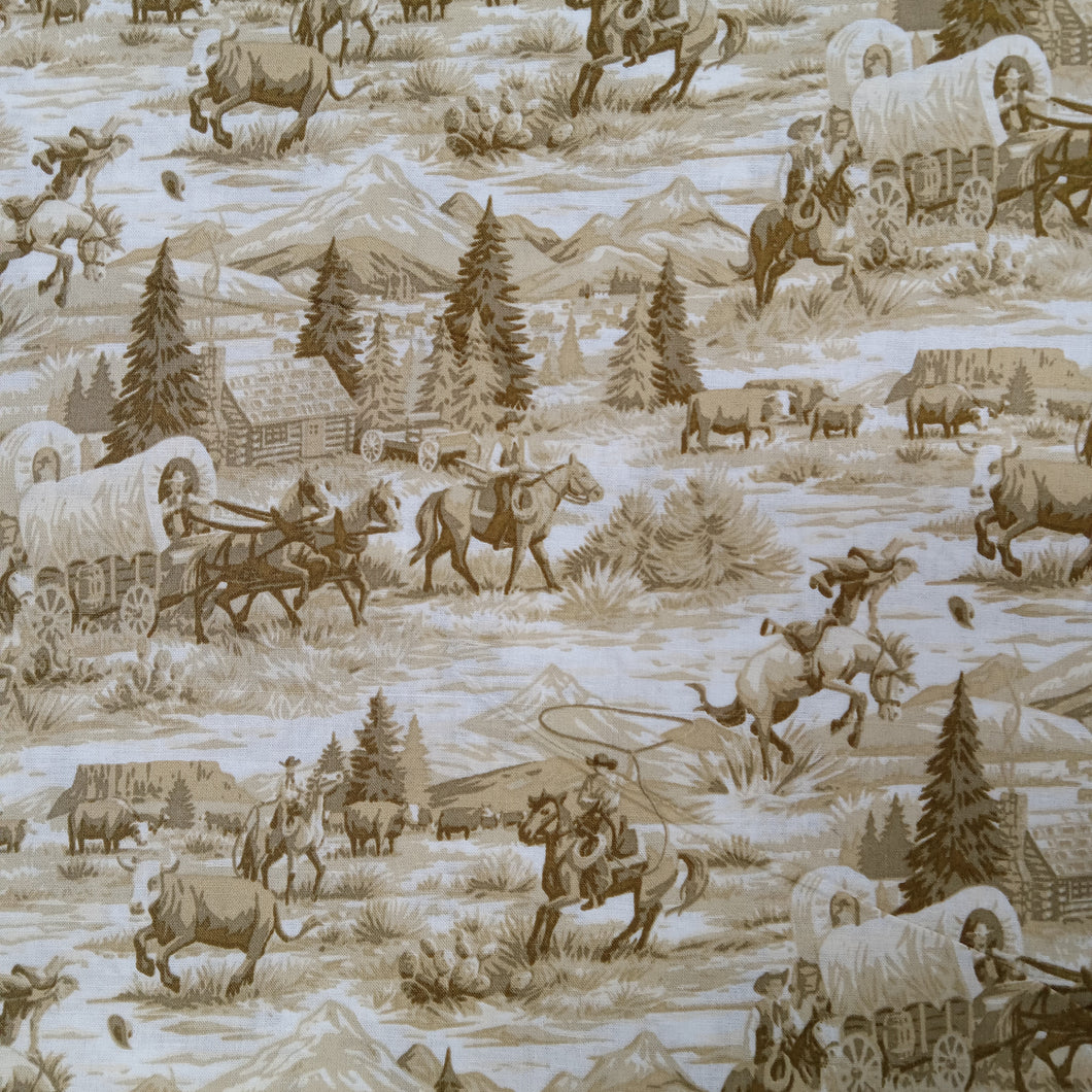 Rawhide Scenic Tiole Cotton Fabric