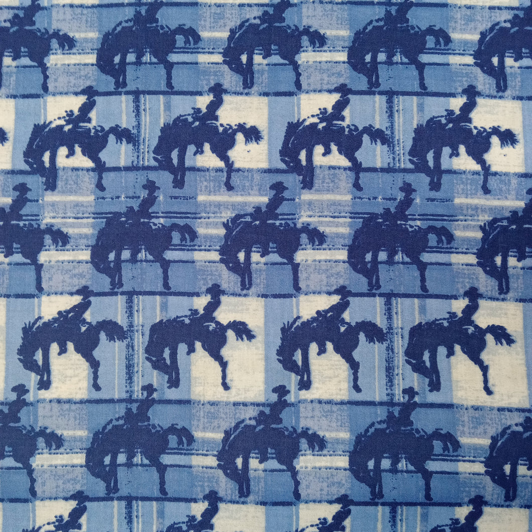 Western Bronco Rider Cotton Fabric