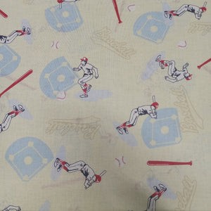 Baseball Players Toss Yellow Cotton Fabric