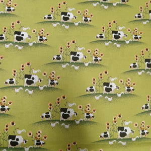 Farm Harvest Cows Cotton Fabric