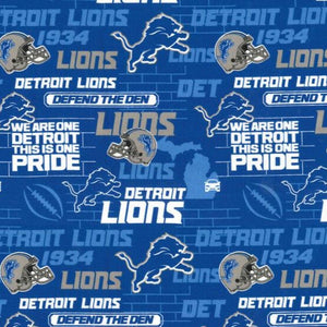 Lions Helmets Cotton Fabric