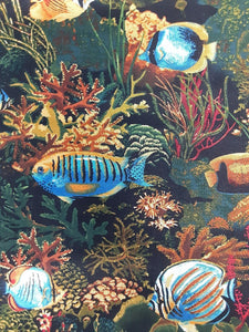 Wildlife Reef Green Cotton Fabric